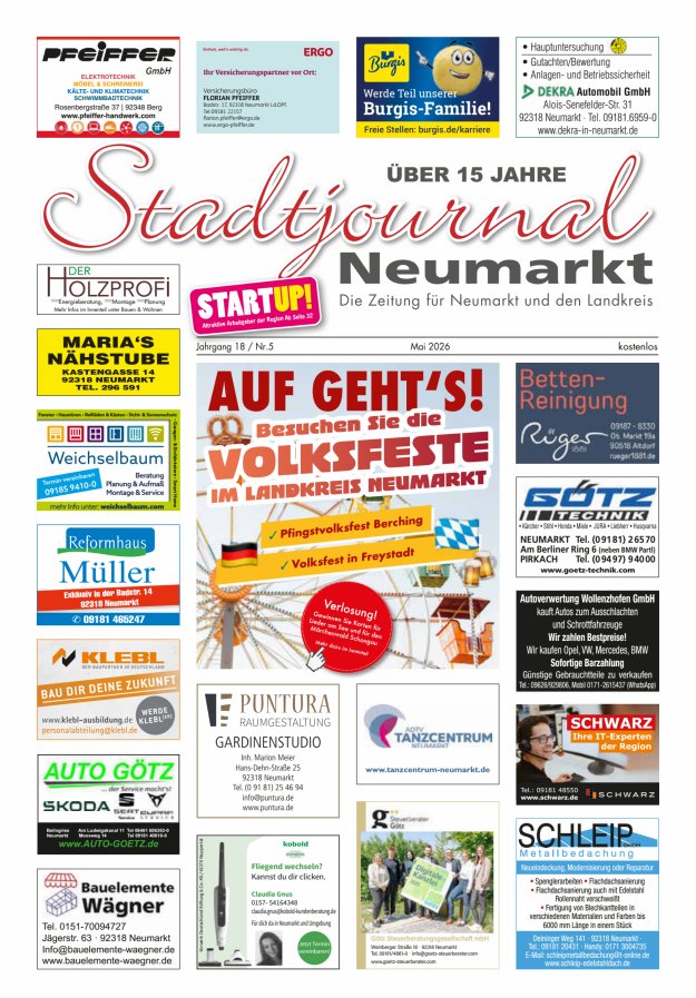 Stadtjournal Neumarkt Titelblatt 05/2026