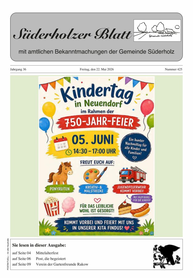 Süderholzer Blatt Titelblatt 425/2026