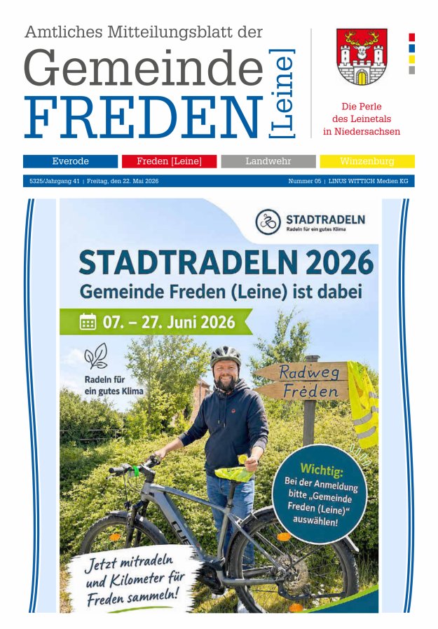 Amtliches Mitteilungsblatt der Samtgemeinde Freden (Leine) Titelblatt 05/2026
