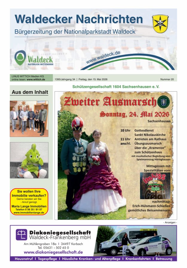 Waldecker Nachrichten Titelblatt 20/2026