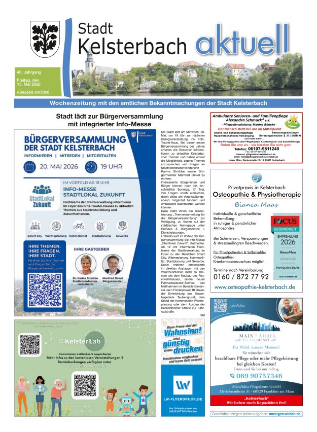 Kelsterbach aktuell Titelblatt 20/2026