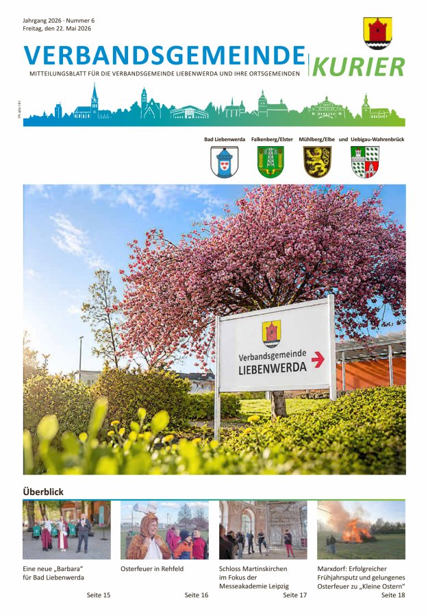Verbandsgemeindekurier - Mitteilungsblatt für die Verbandsgemeinde Liebenwerda Titelblatt 06/2026