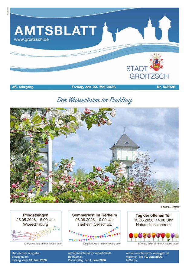 Amtsblatt Stadt Groitzsch Titelblatt 05/2026