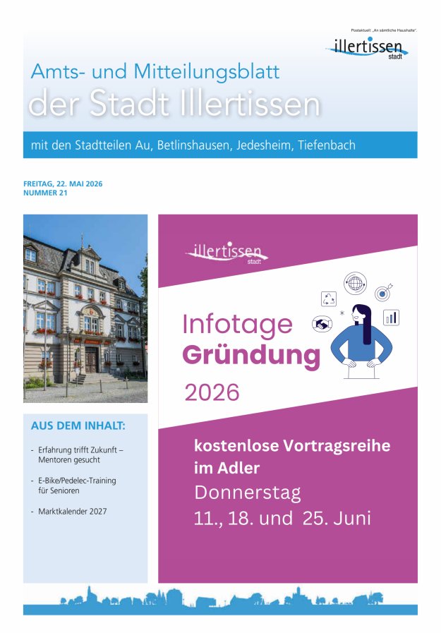 Amts- und Mitteilungsblatt Stadt Illertissen Titelblatt 21/2026