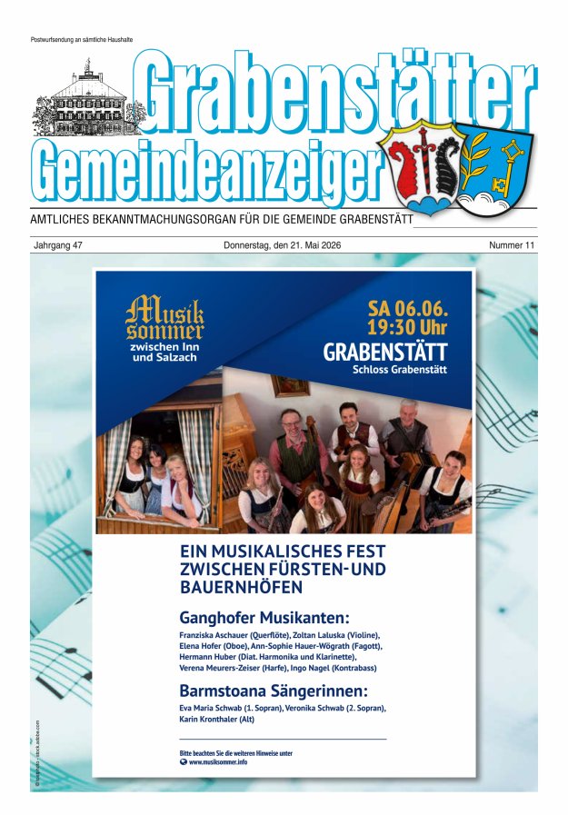 Grabenstätter Gemeindeanzeiger Titelblatt 11/2026