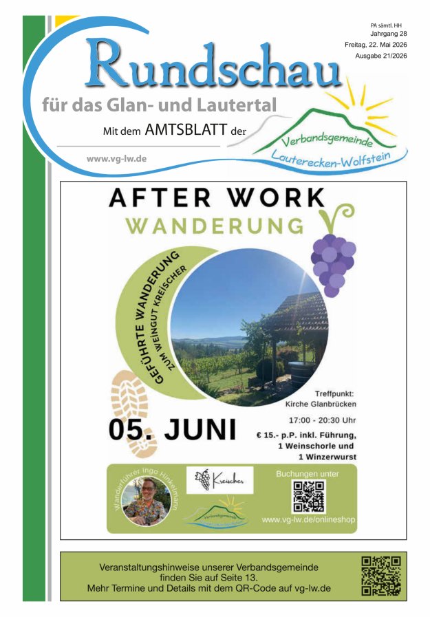 Rundschau für das Glan- und Lautertal Titelblatt 21/2026