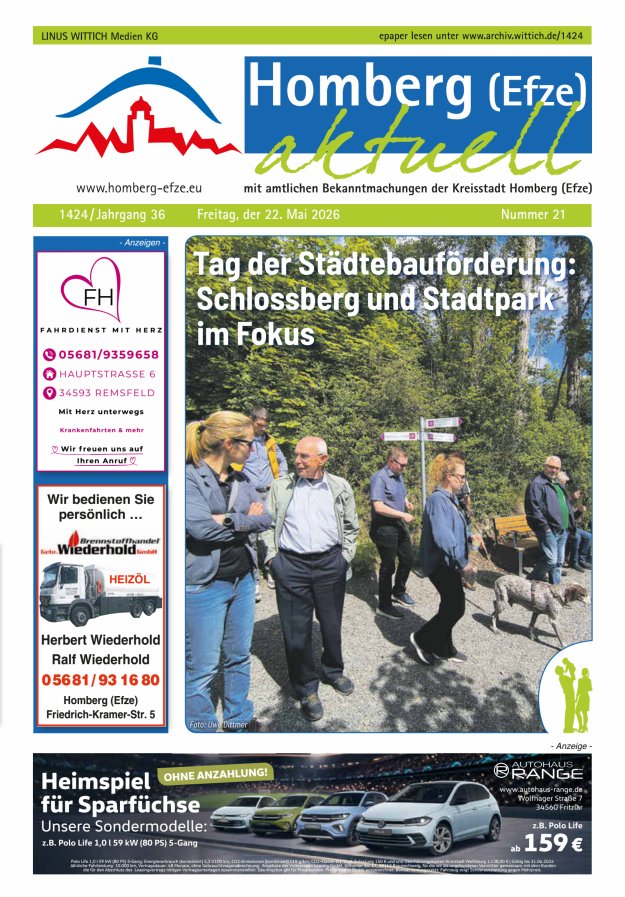 Homberg Efze aktuell Titelblatt 21/2026