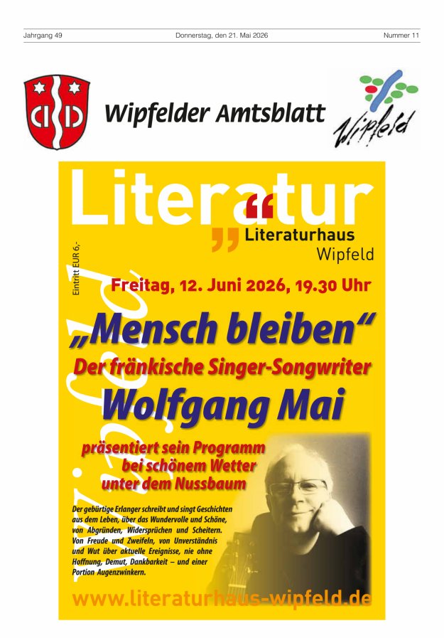 Wipfelder Amtsblatt Titelblatt 11/2026