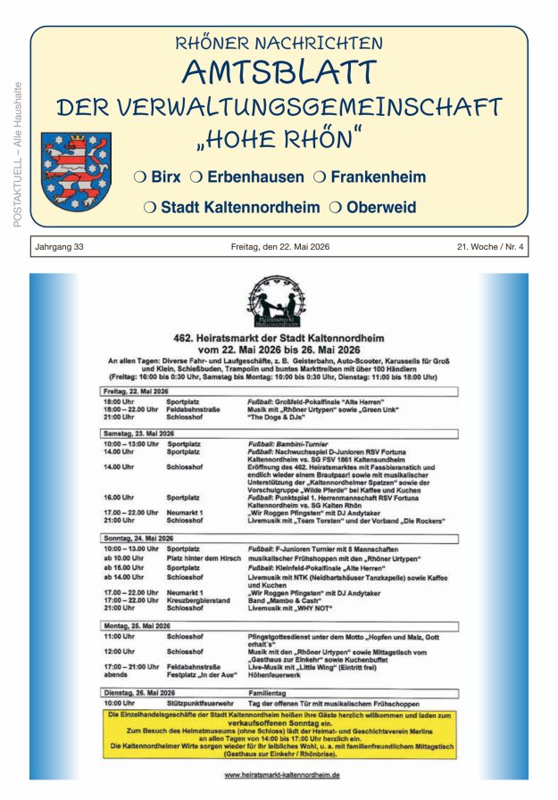 Rhöner Nachrichten Titelblatt 04/2026