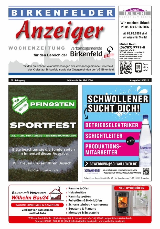 Birkenfelder Anzeiger Titelblatt 21/2026