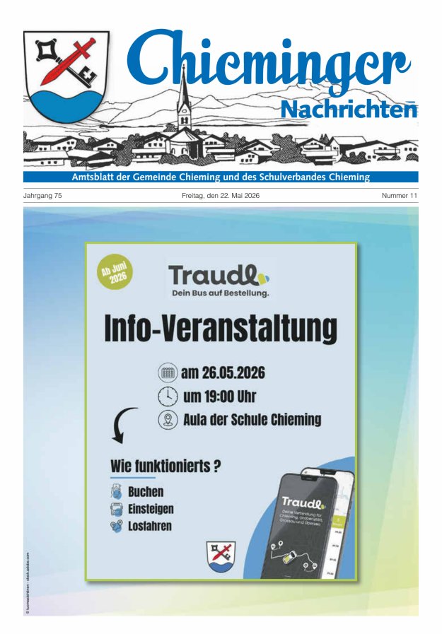 Chieminger Nachrichten Titelblatt 11/2026