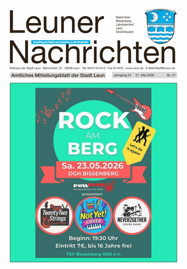 Leuner Nachrichten Titelblatt 21/2026