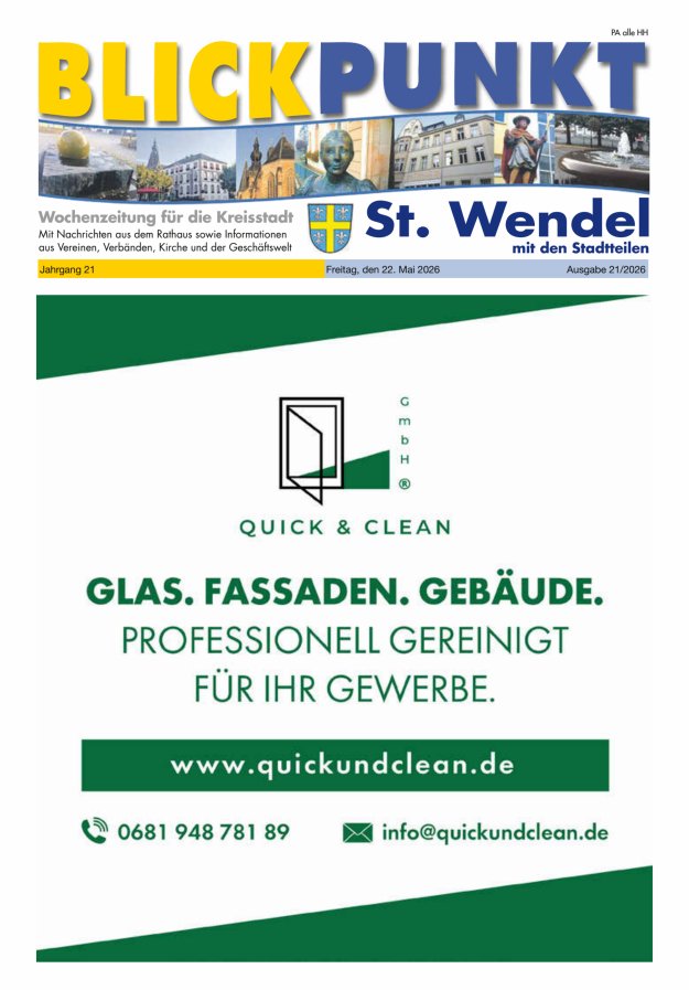Blickpunkt St Wendel Titelblatt 21/2026