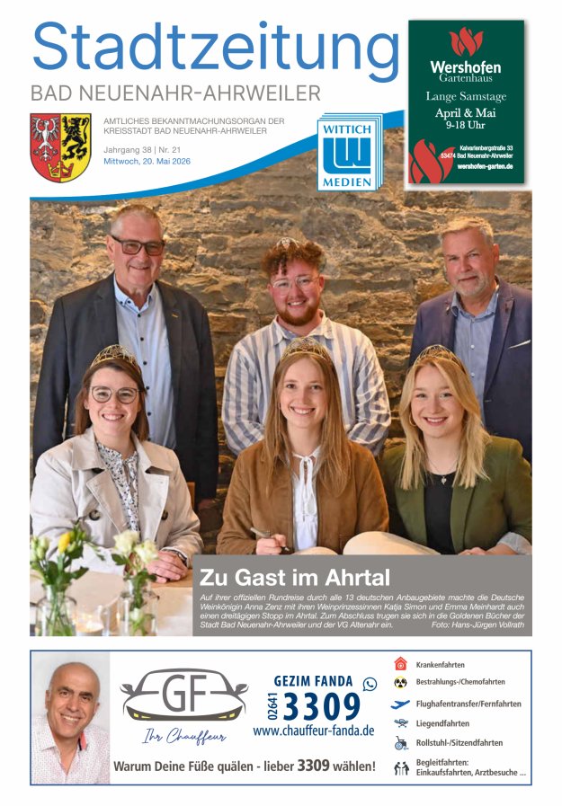 Stadtzeitung Bad Neuenahr-Ahrweiler Titelblatt 21/2026
