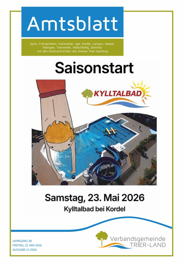 Amtsblatt VG Trier-Land Titelblatt 21/2026
