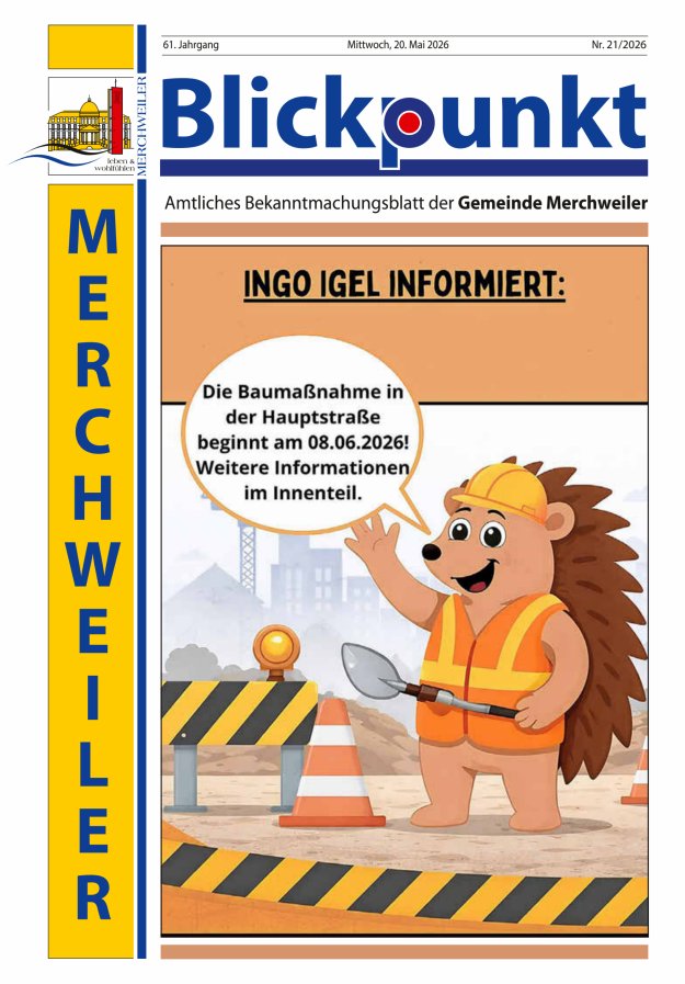Blickpunkt Merchweiler Titelblatt 21/2026