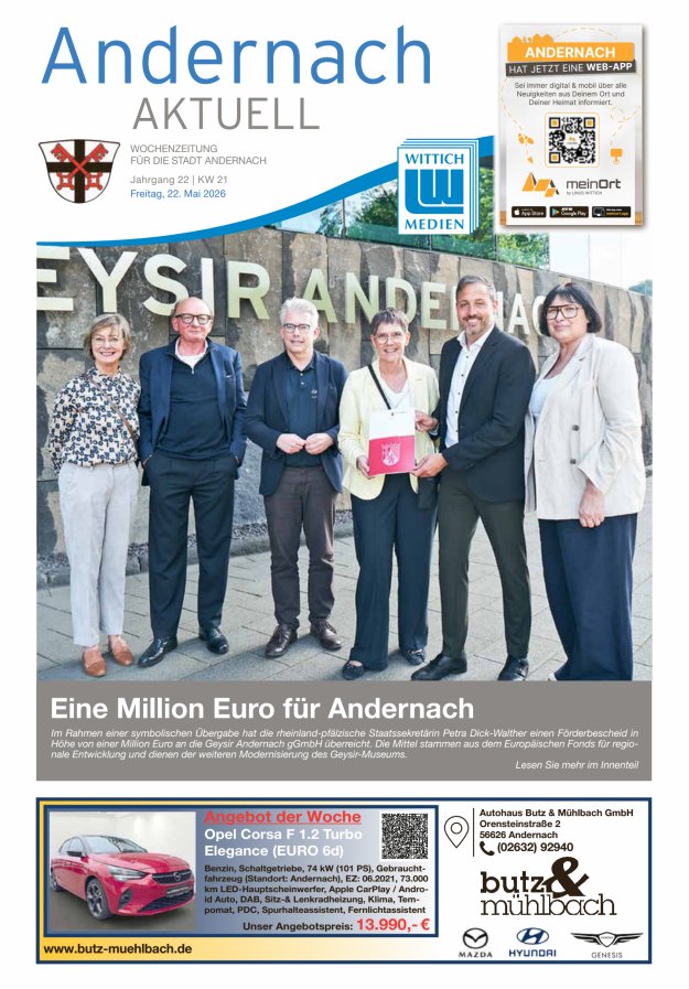 Andernach aktuell Titelblatt 21/2026
