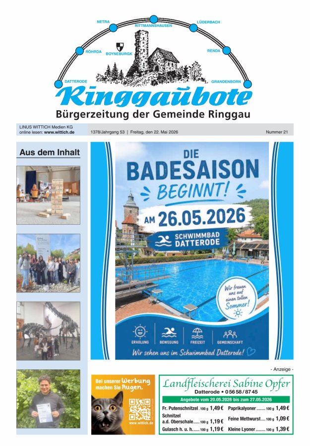 Ringgaubote Titelblatt 21/2026