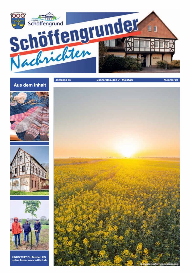 Schöffengrunder Nachrichten Titelblatt 21/2026