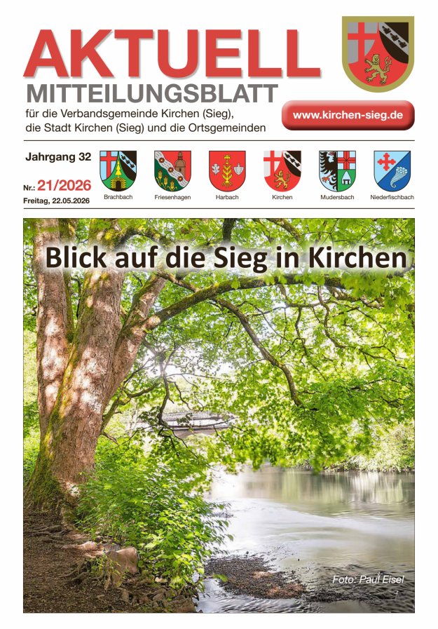 Aktuell - Mitteilungsblatt für die VG Kirchen (Sieg) Titelblatt 21/2026