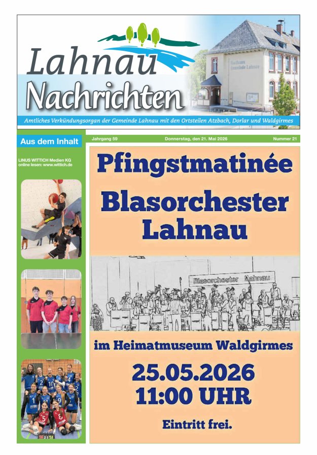 Lahnau Nachrichten Titelblatt 21/2026