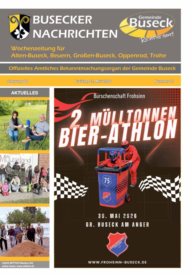 Busecker Nachrichten Titelblatt 21/2026