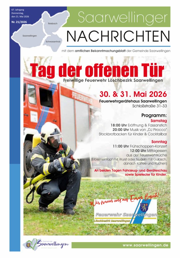 Saarwellinger Nachrichten Titelblatt 21/2026