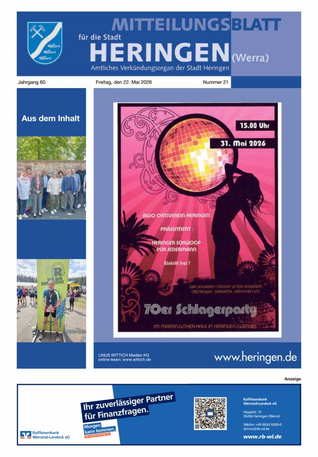 Mitteilungsblatt Heringen Titelblatt 21/2026