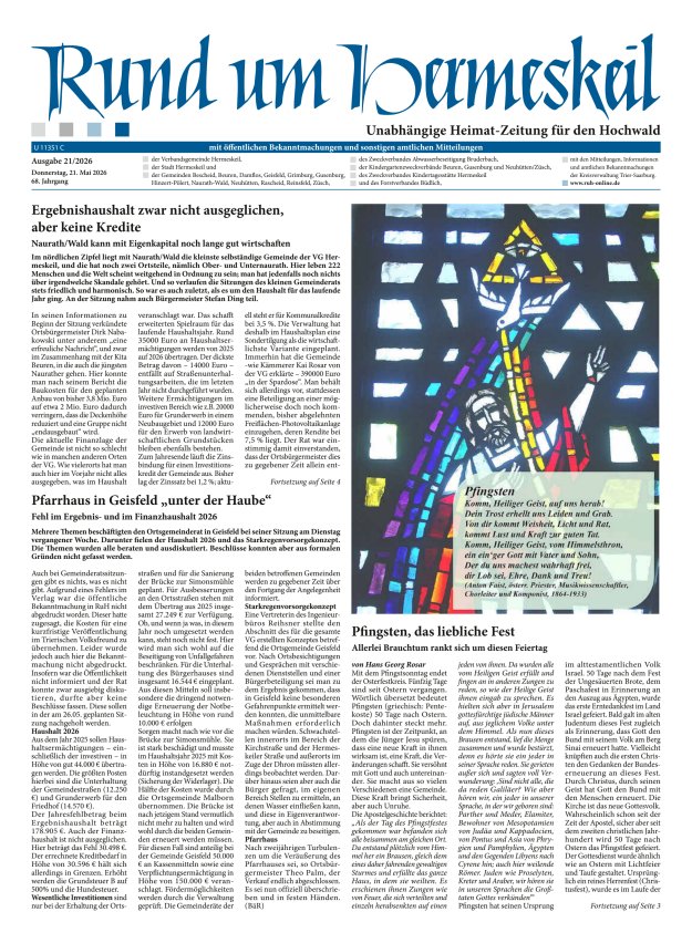 Rund um Hermeskeil Titelblatt 21/2026