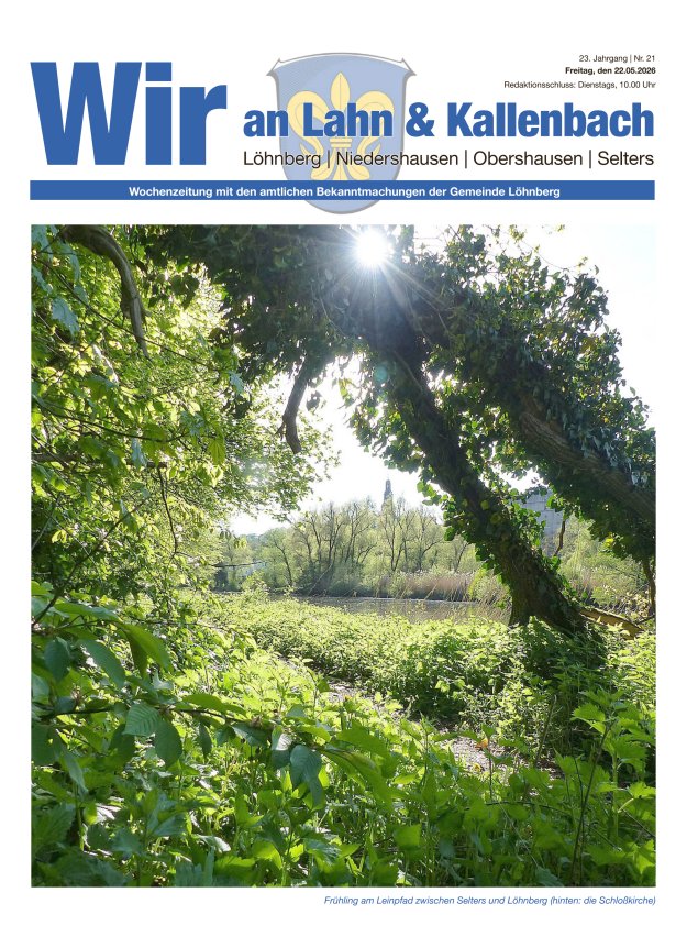 Amtliches Mitteilungsblatt der Gemeinde Löhnberg Titelblatt 21/2026