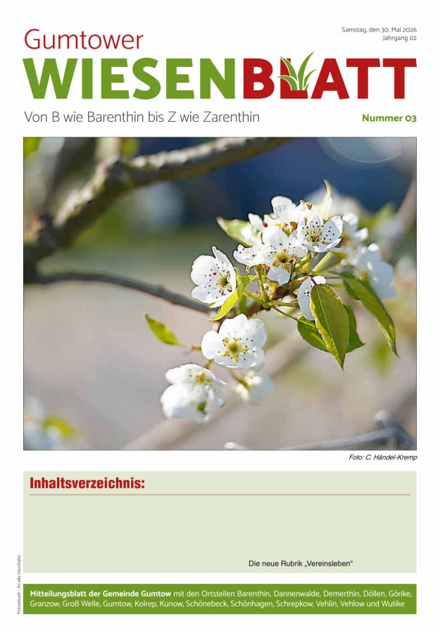 Gumtower Wiesenblatt Titelblatt 03/2026