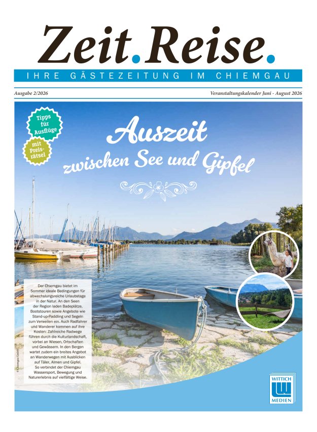 Zeit.Reise. Gästezeitung Chiemgau Titelblatt 22/2026