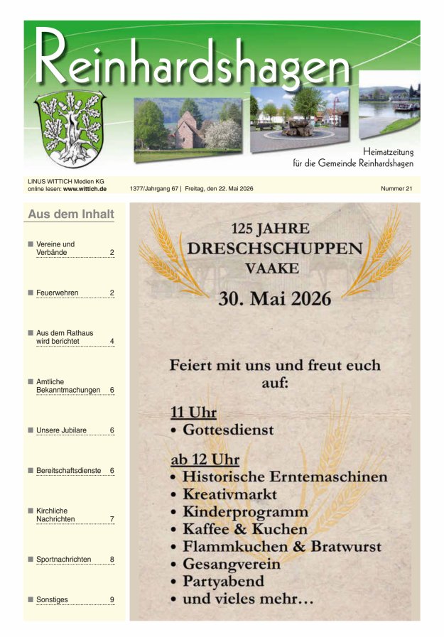 Unser Blättchen Titelblatt 21/2026