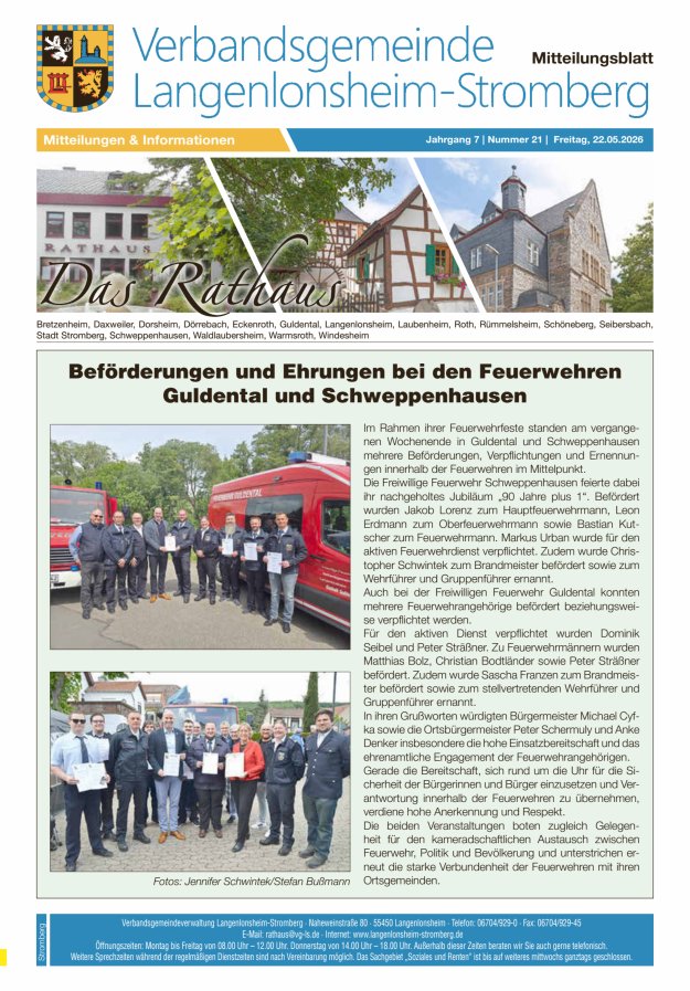 Das Rathaus - MTB d VG Langenlonsheim-Stromberg  Titelblatt 20/2026