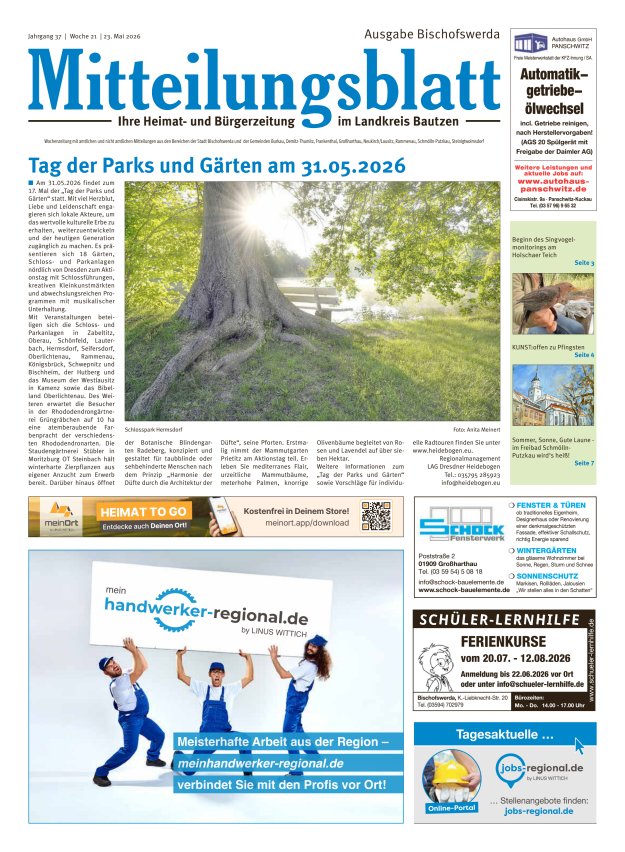 Mitteilungsblatt LK Bautzen Ausgabe Bischofswerda Titelblatt 20/2026