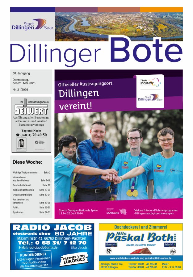 Dillinger Bote Titelblatt 21/2026
