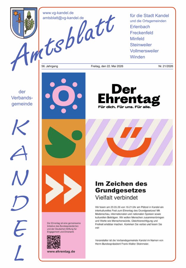 Amtsblatt VG Kandel Titelblatt 21/2026
