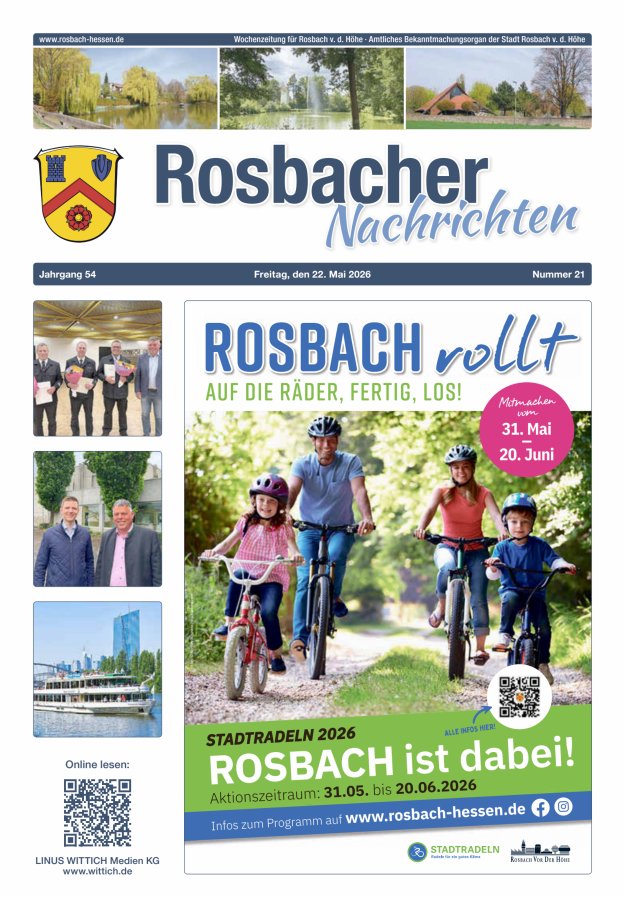 Rosbacher Nachrichten Titelblatt 21/2026