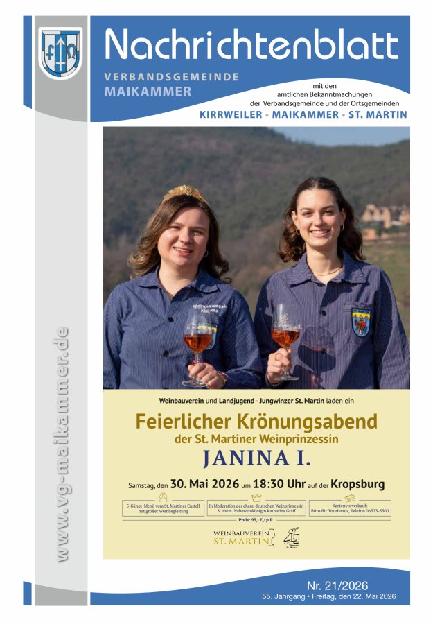 Nachrichtenblatt VG Maikammer Titelblatt 21/2026
