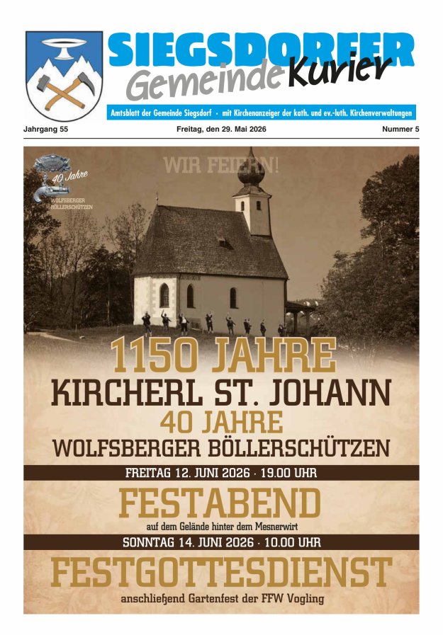 Siegsdorfer Gemeindekurier Titelblatt 05/2026