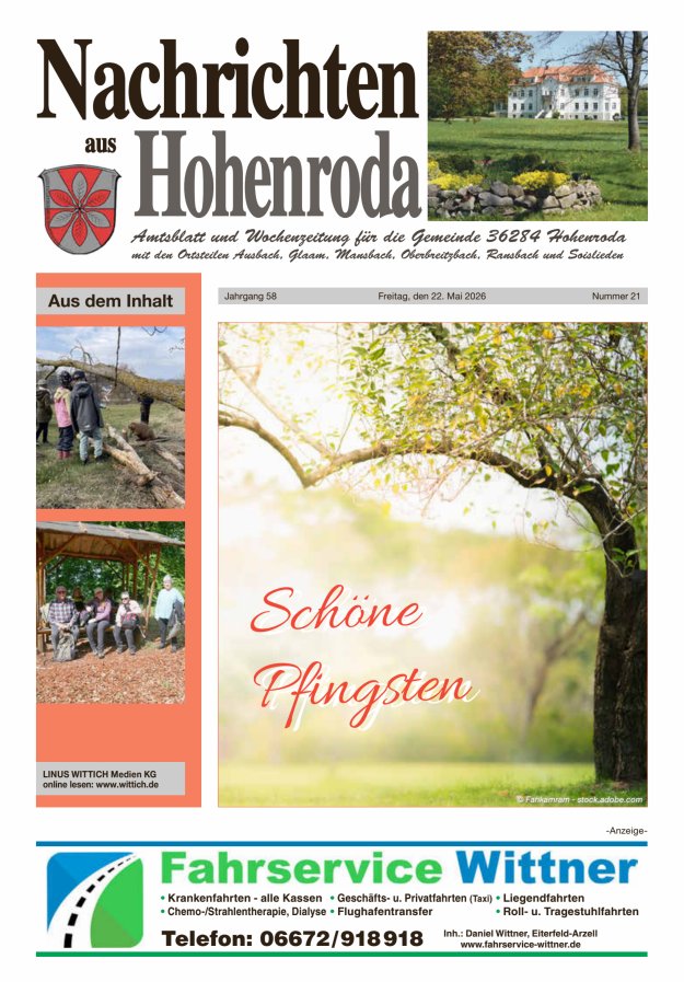 Nachrichten aus Hohenroda Titelblatt 21/2026