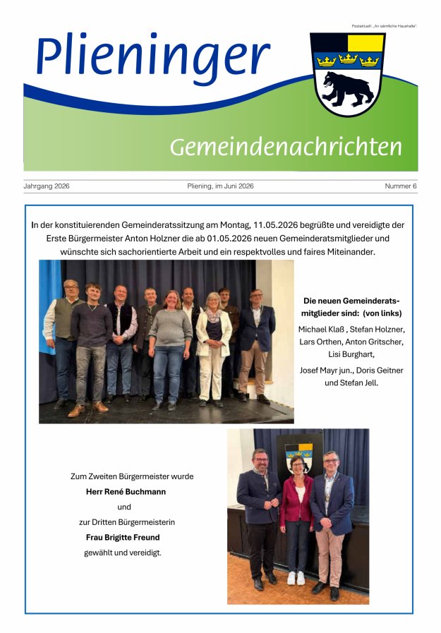 Plieninger Gemeindenachrichten Titelblatt 05/2026