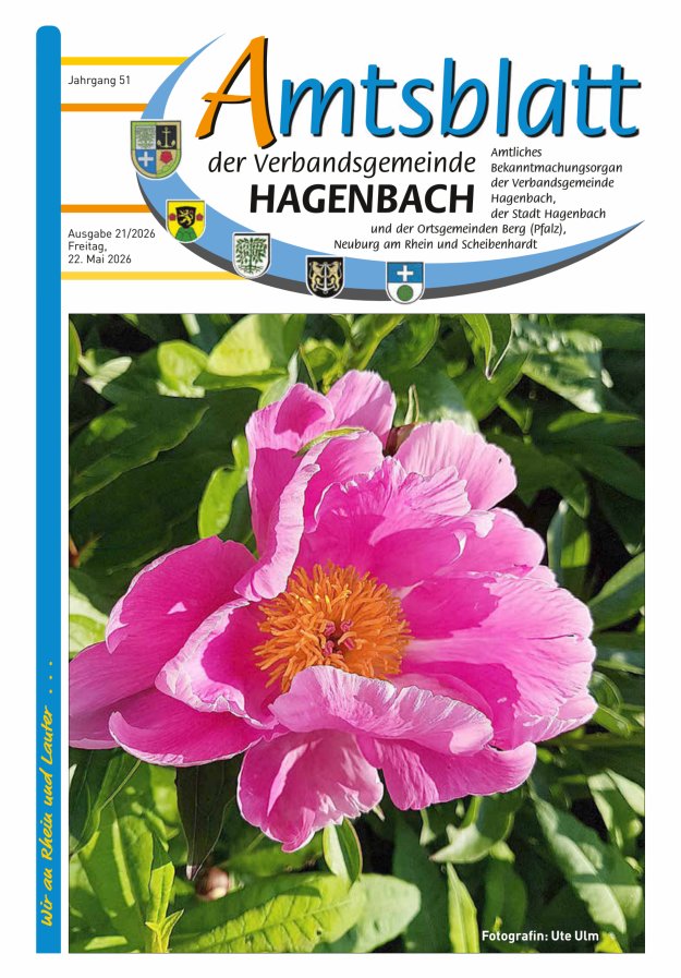Amtsblatt der VG Hagenbach Titelblatt 21/2026