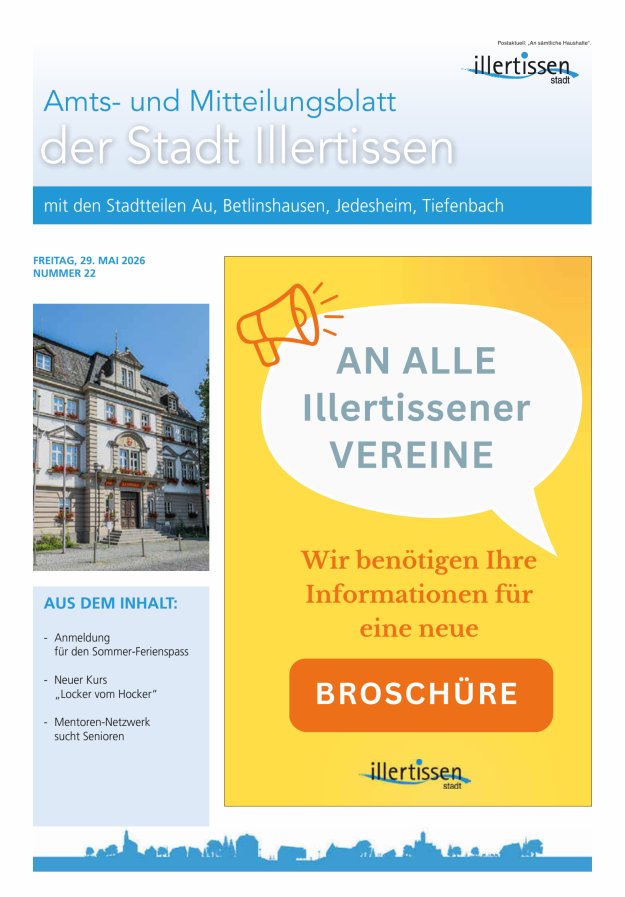 Amts- und Mitteilungsblatt Stadt Illertissen Titelblatt 22/2026