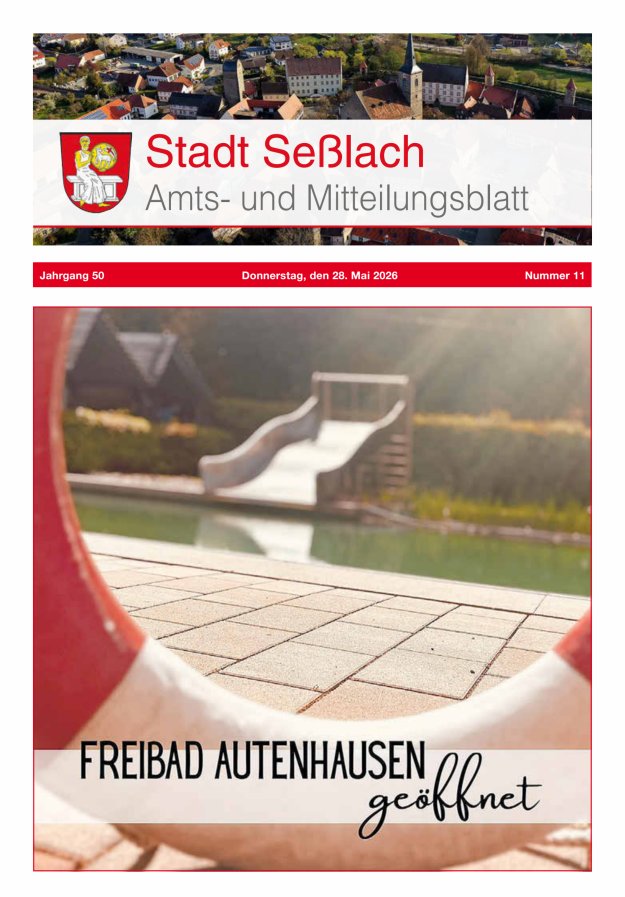 Amts- und Mitteilungsblatt Stadt Seßlach Titelblatt 11/2026