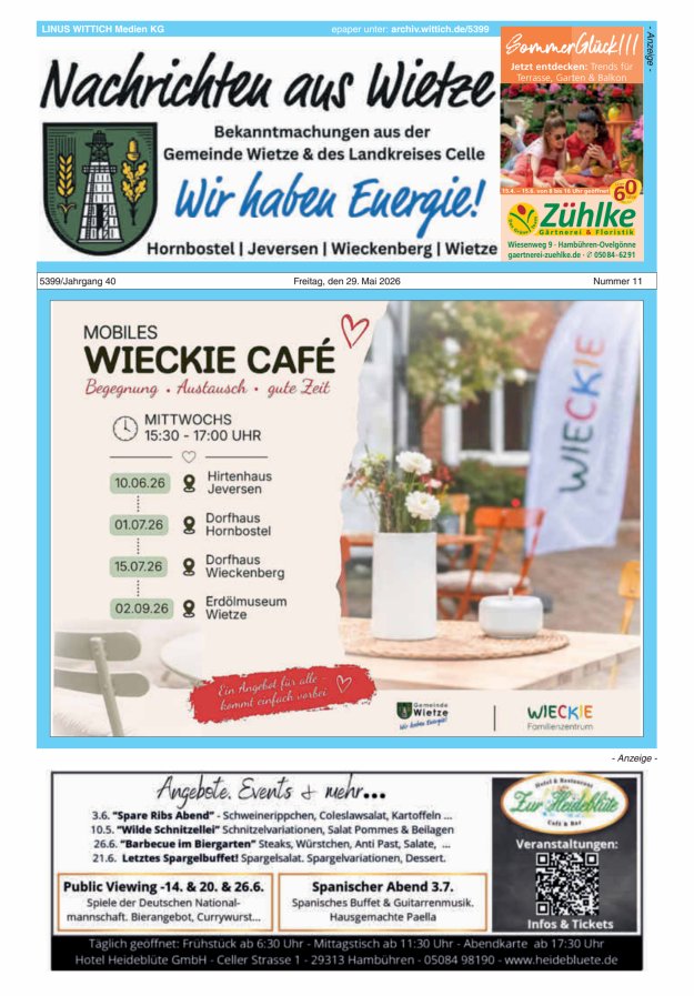 Nachrichten aus Wietze Titelblatt 11/2026