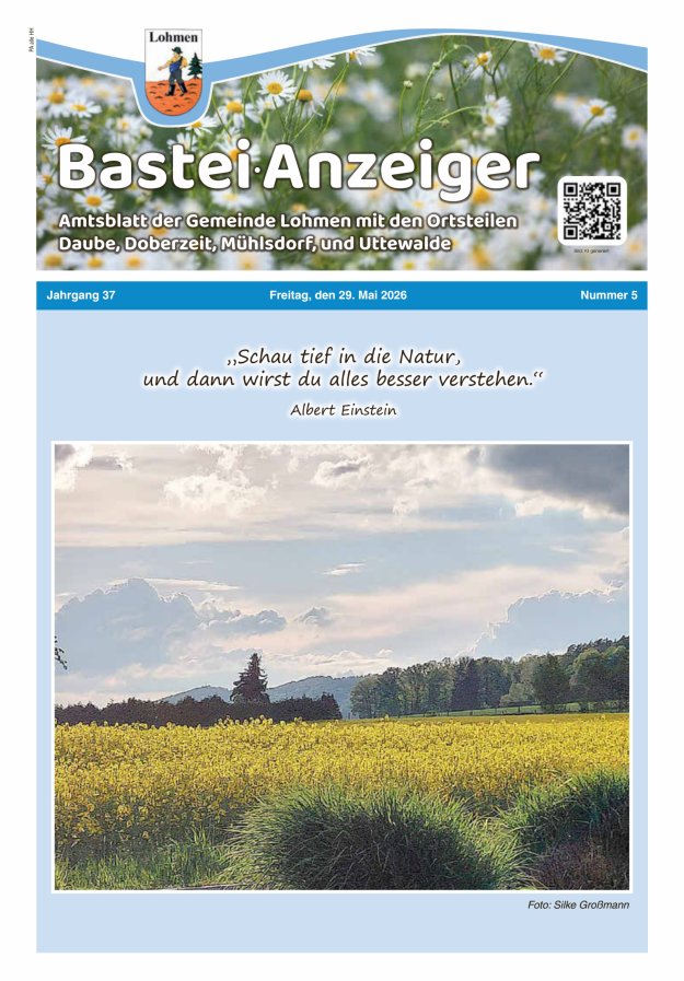 Bastei-Anzeiger - Amtsblatt der Gemeinde Lohmen mit den Ortsteilen Titelblatt 05/2026