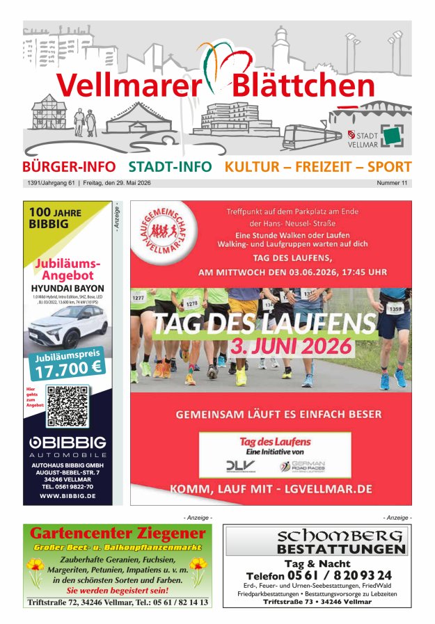 Vellmarer Blättchen Titelblatt 11/2026