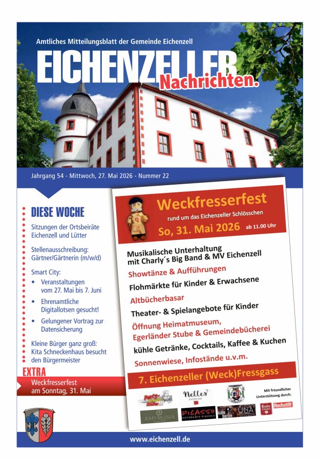 Amtliches Mitteilungsblatt der Gemeinde Eichenzell Titelblatt 22/2026
