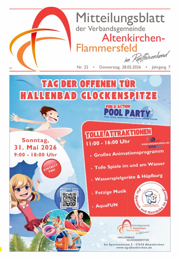 Mitteilungsblatt Verbandsgemeinde Altenkirchen-Flammersfeld Ausg Flammersfeld Titelblatt 22/2026